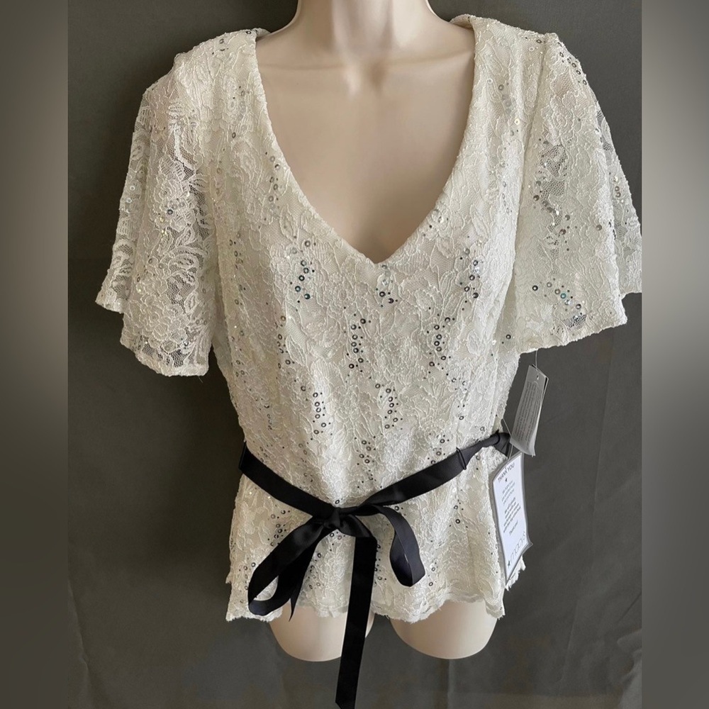 NWT women's top Alex Evenings (L) MSRP $129